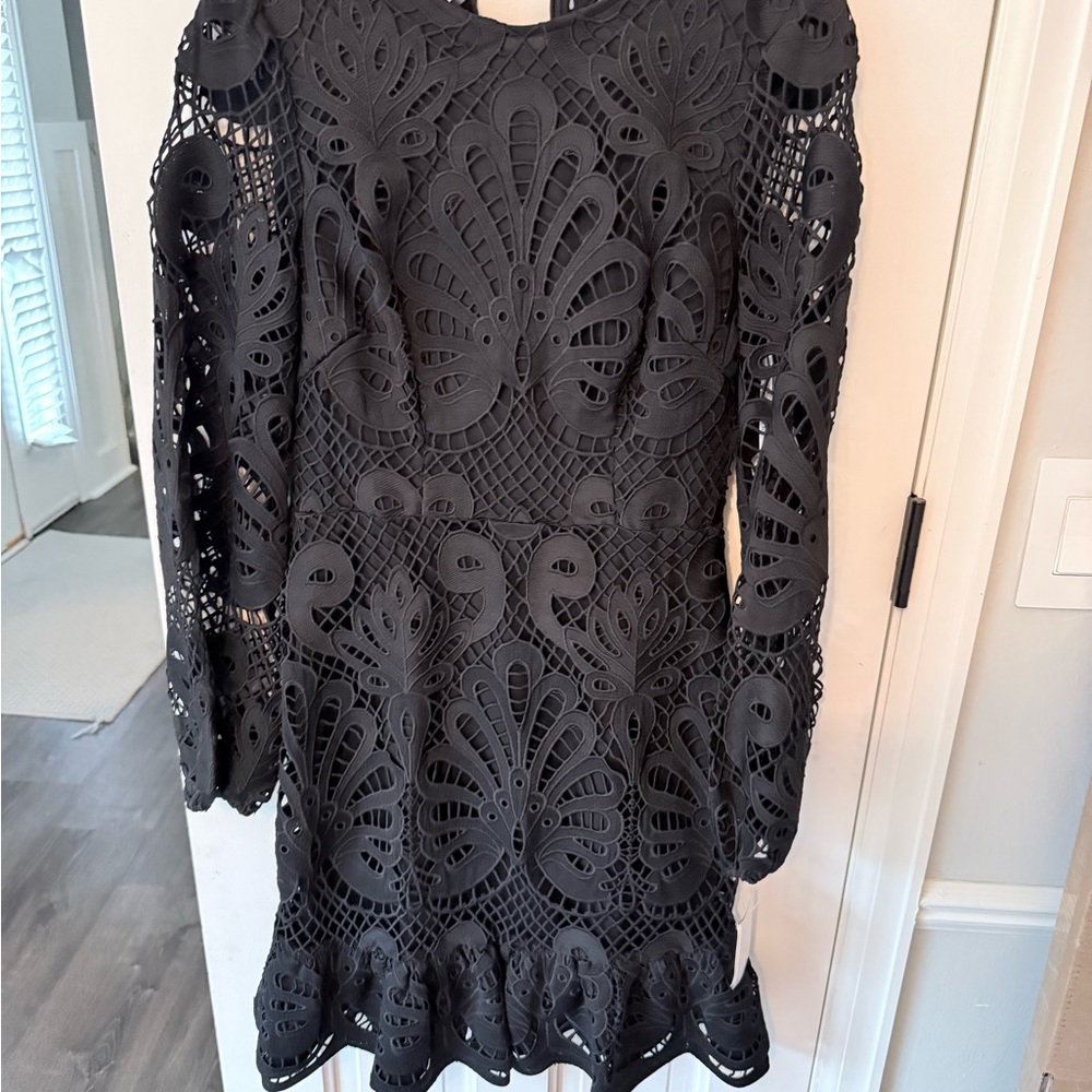 NWT DB Studio Black Lace Long Sleeve Cocktail Dress – Size 4 (MSRP $179)